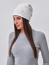 Шапка на велюре с кашемиром