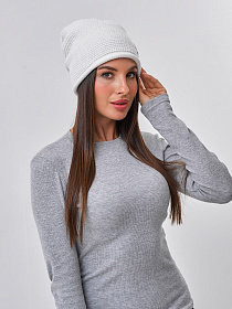 Шапка на велюре с кашемиром