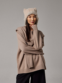 Ушанка двойная с шерстью мериноса