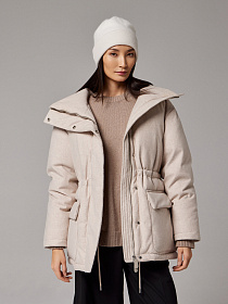 Шапка двойная с пухом енота