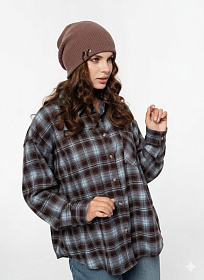 Шапка двойная с кашемиром