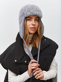 Ушанка двойная с шерстью мериноса PR 25032